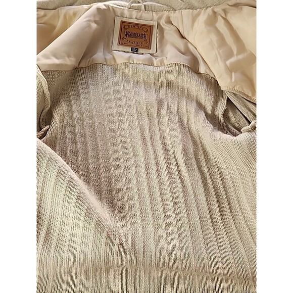 Original Windbreaker Jacket Mens Medium Knit Sweater Suede Leather Full Zip - Picture 16 of 16